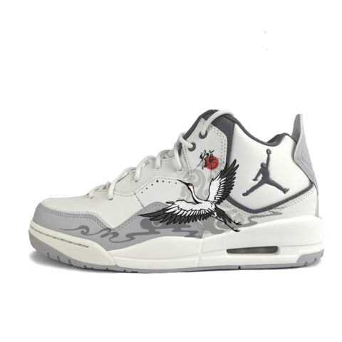 Jordan Courtside 23 Cushioning Slip Resistant Mid top Vintage Basketball Shoes Men’s White Gray