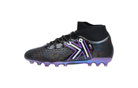 KELME Quick Spark 5.0 MG Multi Ground Abrasion Resistant Support Rebound Soccer Shoes Unisex Black Purple