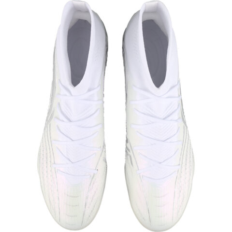 Li Ning TF Turf Artificial Turf Cushioning Slip Resistant Cushioning Slip Resistant Soccer Shoes Men’s White Silver