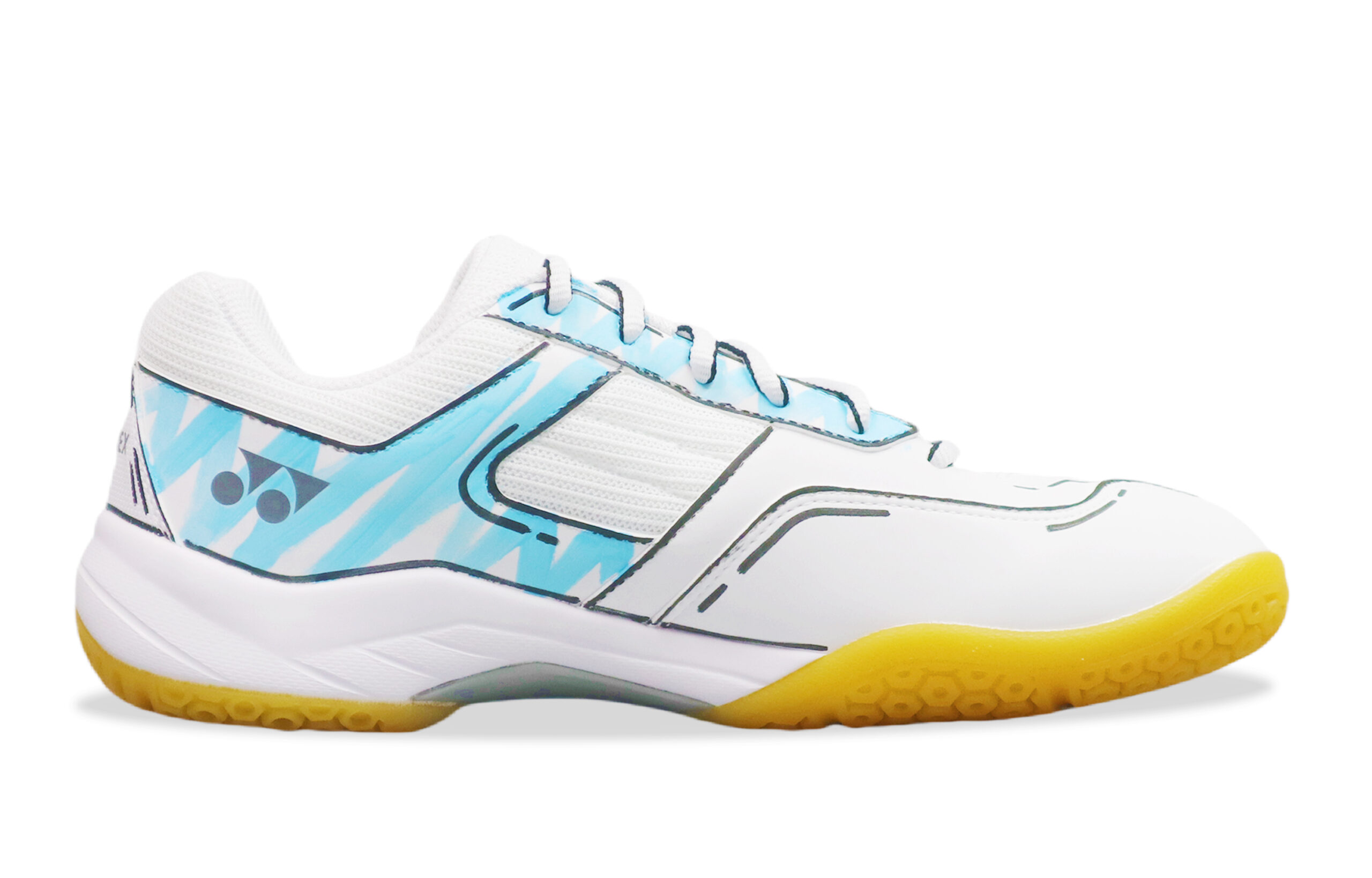 YONEX Power Cushion Cushioning Breathable Coverage Low top Badminton Shoes Unisex White Blue