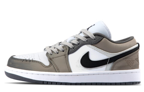 Jordan Air Jordan 1 Cushioning Low top Vintage Basketball Shoes Unisex Brown
