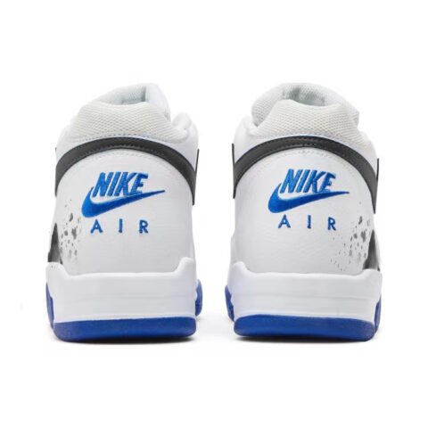 Nike Flight Legacy Slip Resistant Abrasion Resistant Mid top Vintage Basketball Shoes Men’s White Blue