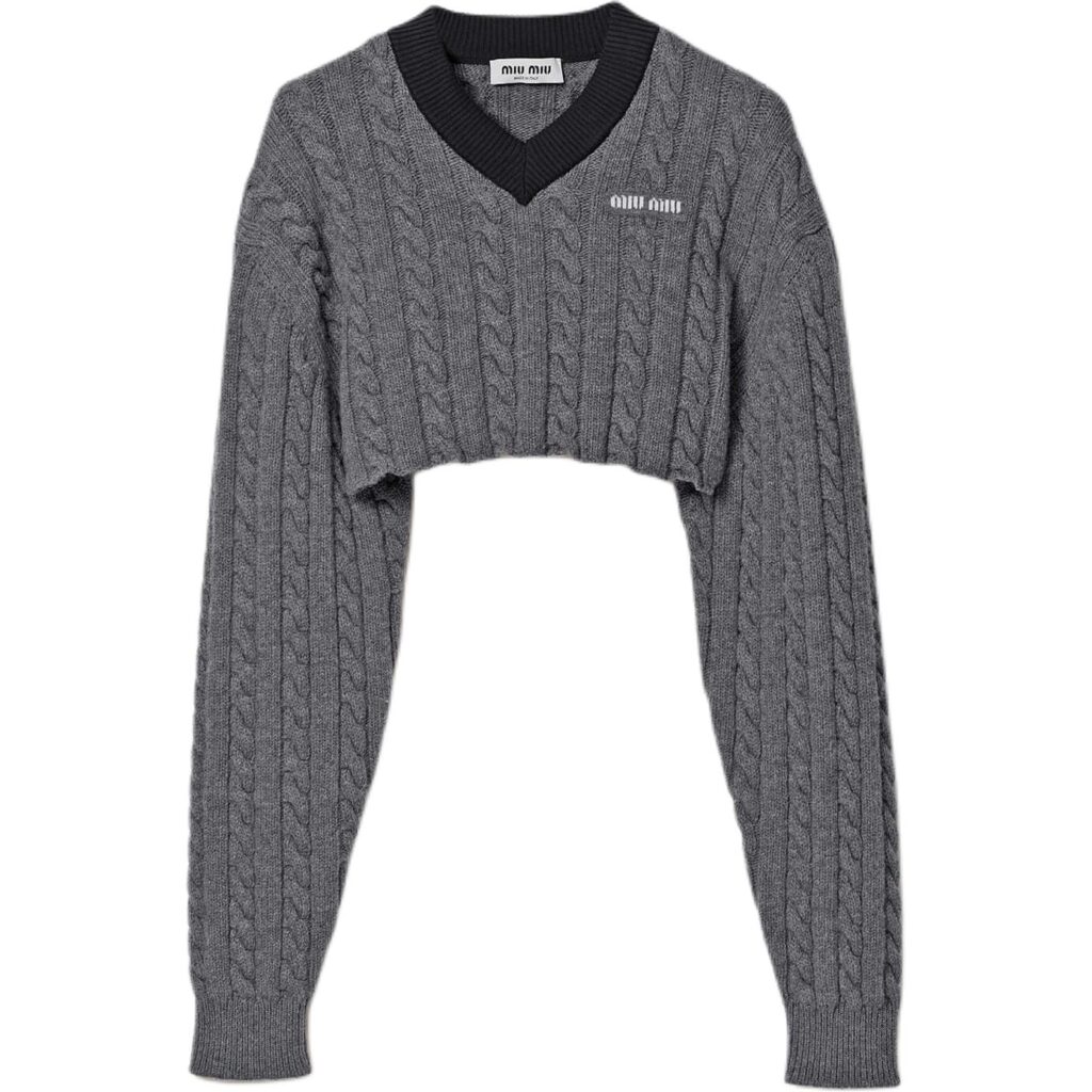 MIU MIU Sweaters Women’s Gray Blue V Neck Moderate Other