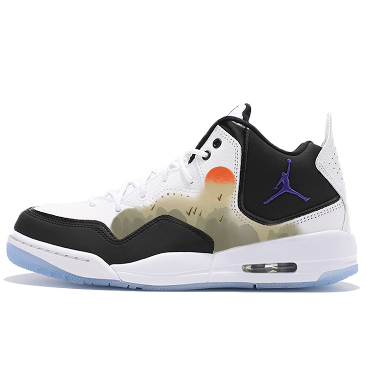 Jordan Courtside 23 Scenic Landscape Slip Resistant Mid top Vintage Basketball Shoes Women’s White