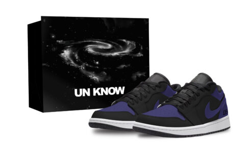 Jordan Air Jordan 1 Shopping Bag Abrasion Resistant Low top Vintage Basketball Shoes Unisex Black Purple