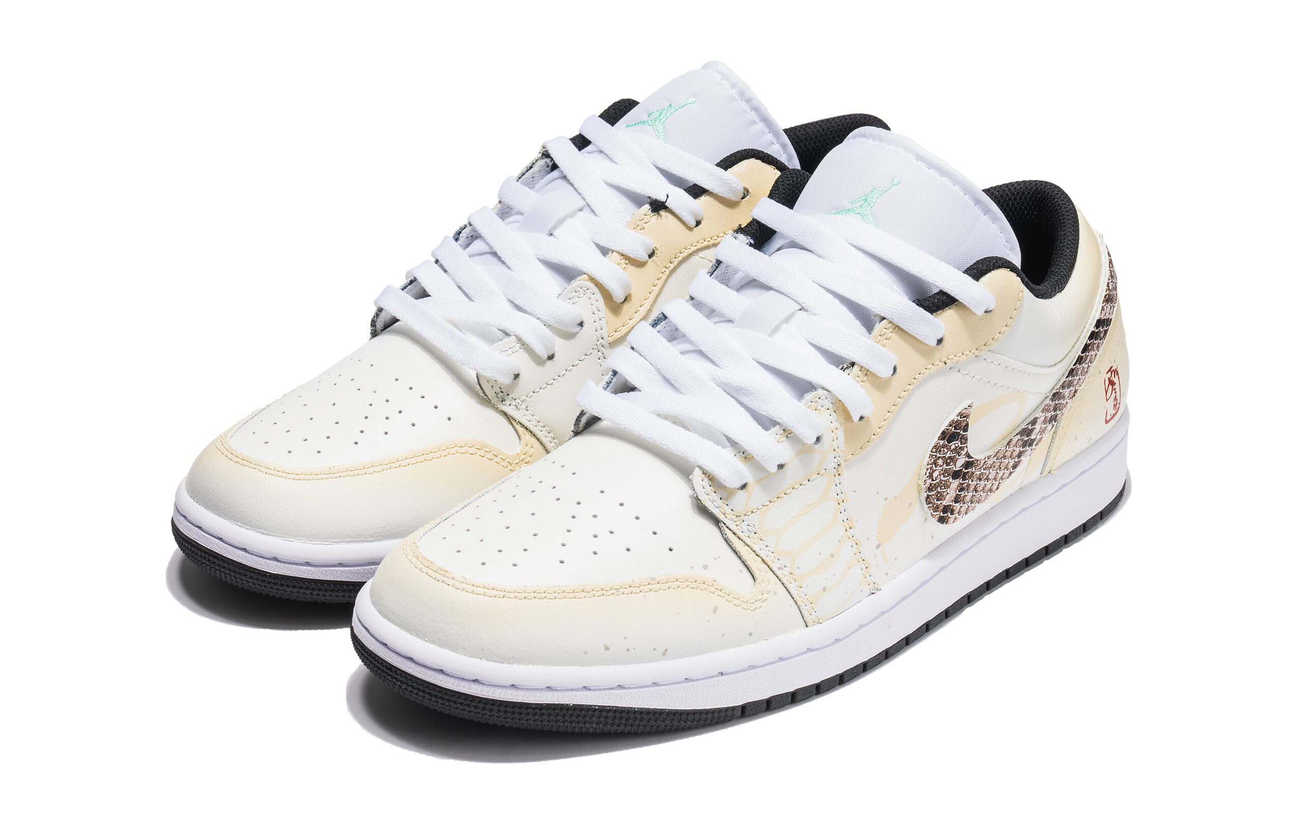 Jordan Air Jordan 1 Slip Resistant Abrasion Resistant Low top Vintage Basketball Shoes Men’s Brown Yellow