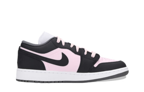 Jordan Air Jordan 1 Heart Signal Abrasion Resistant Low top Vintage Basketball Shoes Unisex Black Pink
