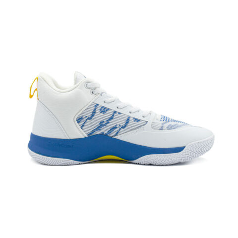 PEAK Cushioning Abrasion Resistant Cushioning, Wear Resistant Mid top Basketball Shoes Men’s White Blue