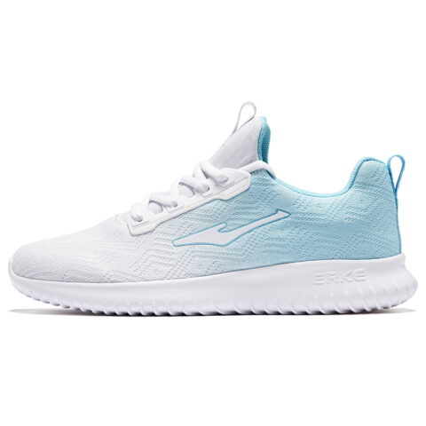 Erke Running Shoes Men's Low Top Erke White, Light Aqua Blue