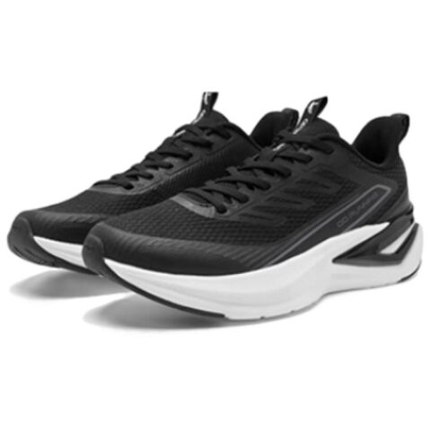 QIAODAN Slip Resistant And Breathable Low top Casual Running Shoes Men’s Black White