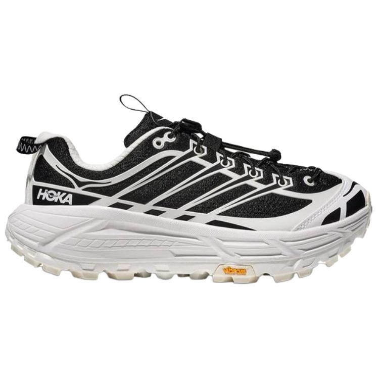 HOKA ONE ONE Mafate Three 2 Textile, Synthetic Leather Casual City Commuting Running Shoes Unisex Black White