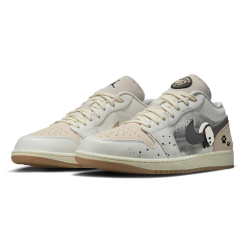 Jordan Air Jordan 1 Slip Resistant Abrasion Resistant Low top Vintage Basketball Shoes Unisex Brown