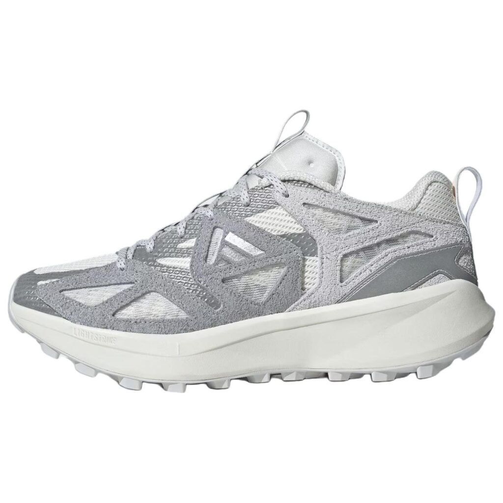 Adidas Kantai Trail Fashion Trend Textile, Leather Running Shoes Unisex White Gray Silver