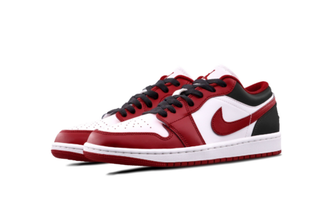 Jordan Air Jordan 1 Bred Toe Cushioning, Wear Resistant Low top Vintage Basketball Shoes Unisex Red Black
