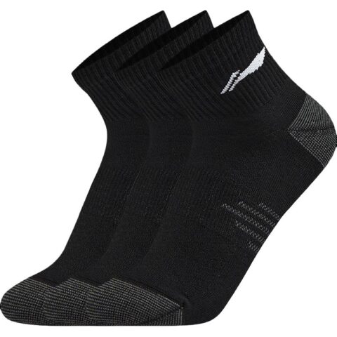 Li Ning Sports Life Collection Ankle Socks Unisex 3 Pack Black