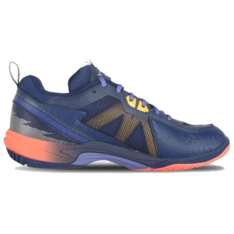 VICTOR Slip Resistant Abrasion Resistant Low top Badminton Shoes Unisex Blue Orange