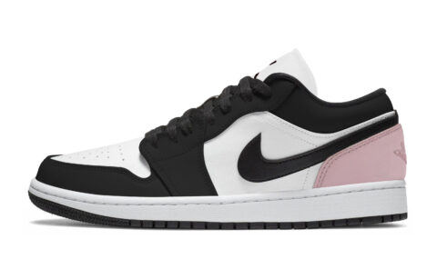 Jordan Air Jordan 1 Slip Resistant Abrasion Resistant Low top Vintage Basketball Shoes Unisex Black Pink