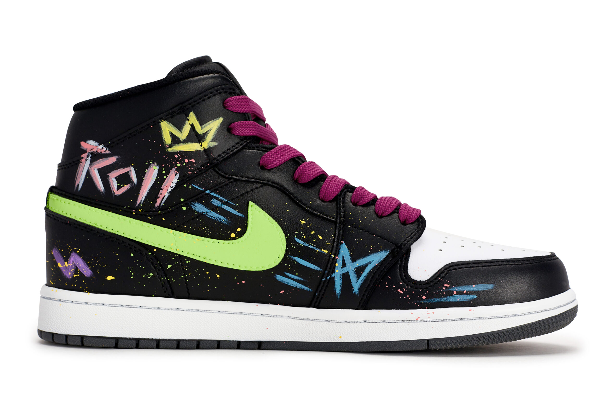 Jordan Air Jordan 1 811 Manufacturing, Neon Urban, Special Shoe Box Mid top Vintage Basketball Shoes Unisex