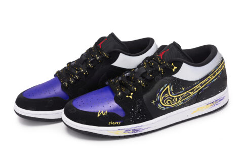 Jordan Air Jordan 1 Vintage Basketball Shoes Men’s Low Top Black/White/Yellow/Blue