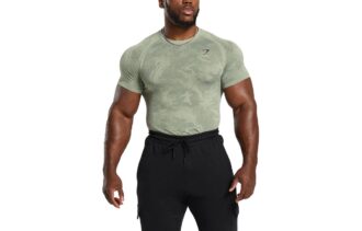 GYMSHARK Workout Clothing Men's Faded Green/Classic Olive Green