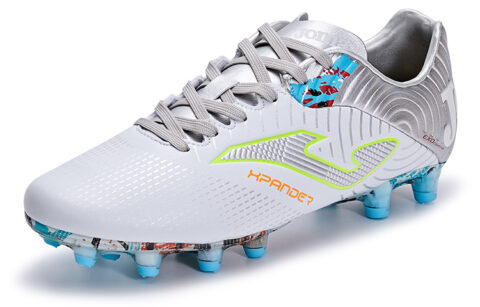 Joma Training FG Firm Ground Slip Resistant Abrasion Resistant Soccer Shoes Men’s White Silver