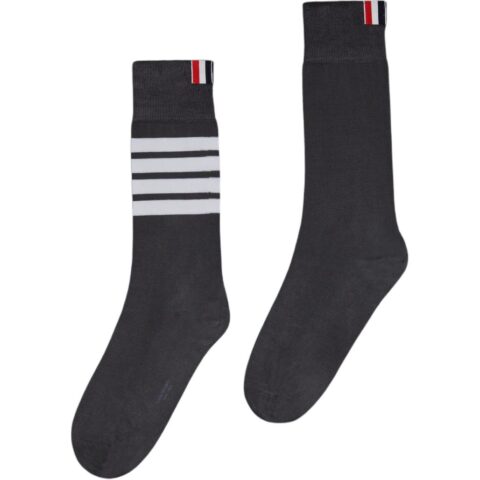 THOM BROWNE· Crew Socks Unisex 1 Pack Dark Gray