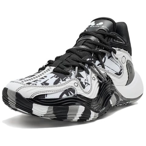 XTEP Coverage Lightweight Thermal Mid top Basketball Shoes Men’s Black White Gray