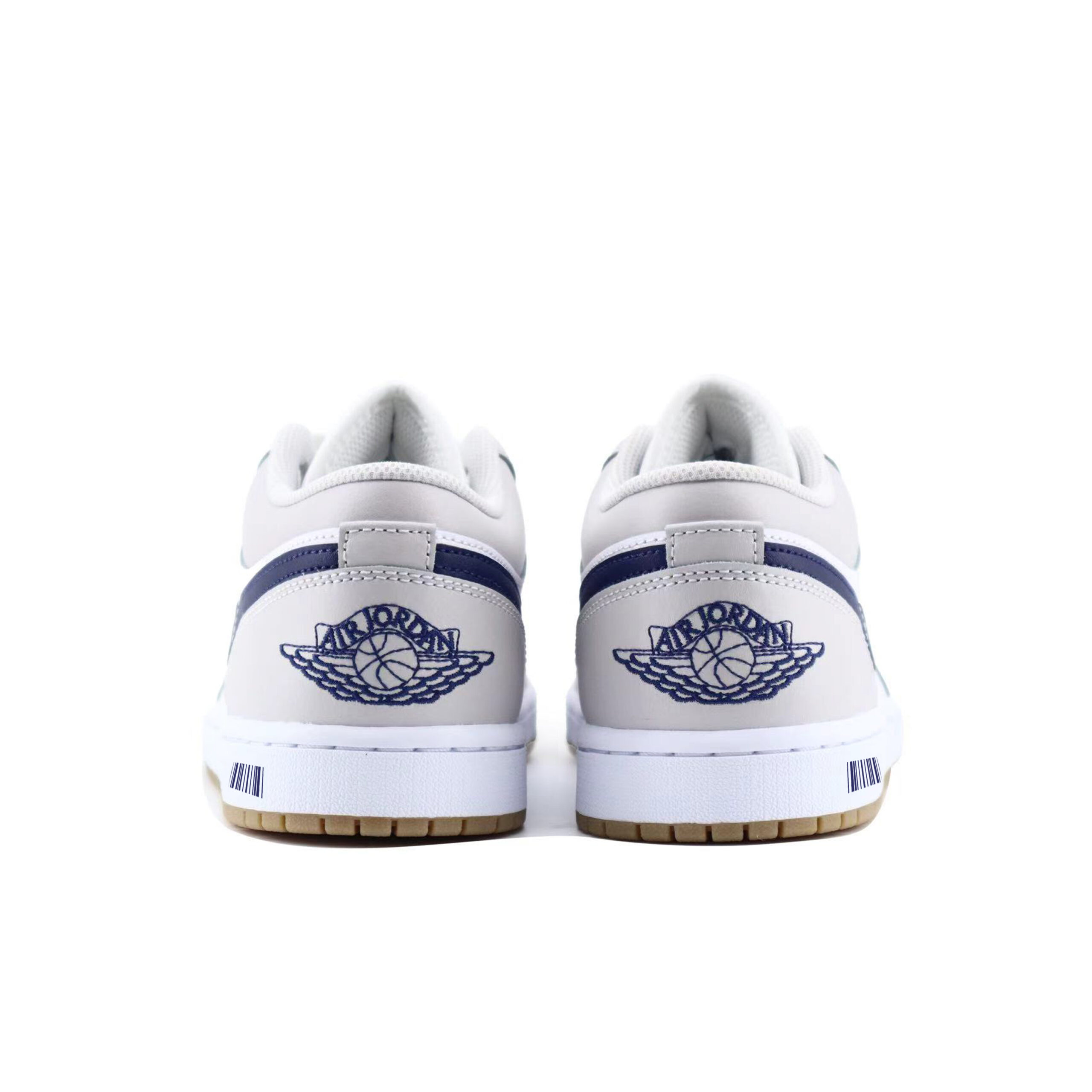 Jordan Air Jordan 1 Slip Resistant Cushioning Low top Vintage Basketball Shoes Unisex White Gray