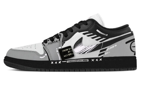 Jordan Air Jordan 1 Black Hole Product Abrasion Resistant Slip Resistant Low top Vintage Basketball Shoes Unisex Gray