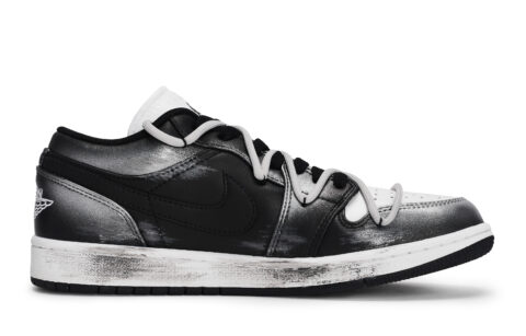 Jordan Air Jordan 1 Nighttime Floating Clouds Vintage Basketball Shoes Unisex Black White Gray
