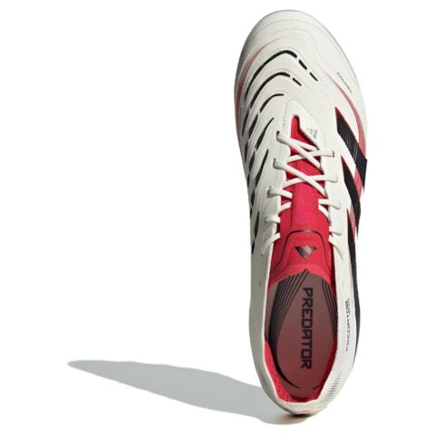Adidas PREDATOR ELITE Slip Resistant Abrasion Resistant Soccer Shoes Unisex White Red
