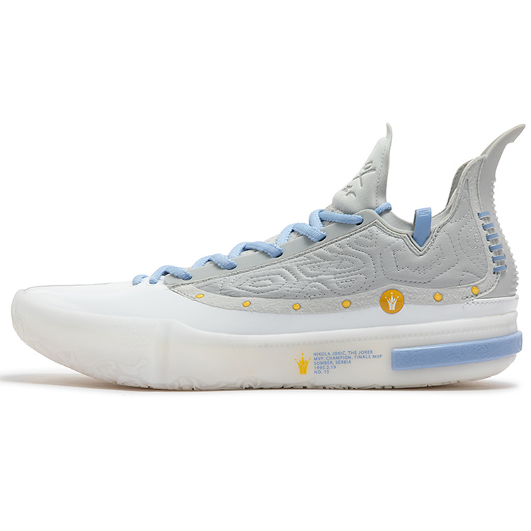 361° Joker 1 GT Cushioning Slip Resistant Abrasion Resistant Low top Basketball Shoes Men’s White Gray