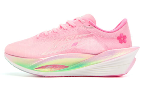 QIAODAN Flying Shadow PB5.0 Mesh Low top Marathon Racing Running Shoes Men’s Pink Green