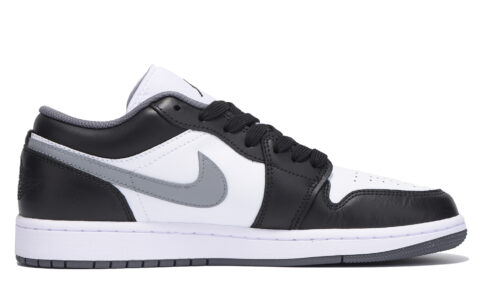 Jordan Air Jordan 1 Leather Slip Resistant Coverage Low top Vintage Basketball Shoes Unisex Black Gray