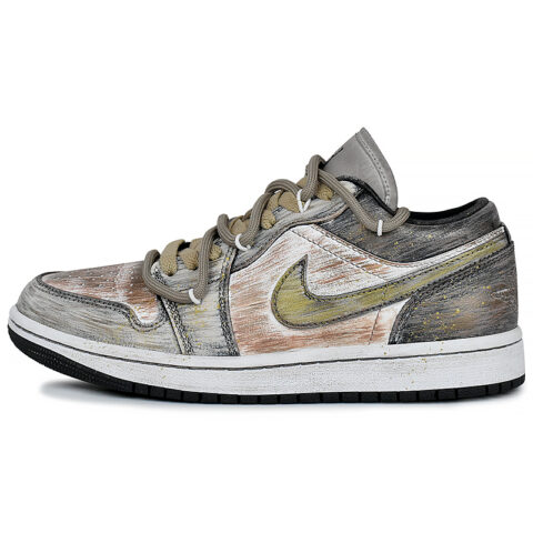 Jordan Air Jordan 1 Abrasion Resistant Low top Vintage Basketball Shoes Women’s Brown Yellow