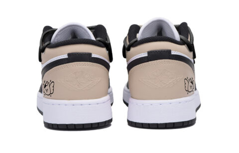 Jordan Air Jordan 1 Puppy Fragment Slip Resistant Abrasion Resistant Low top Vintage Basketball Shoes Men’s Black Brown