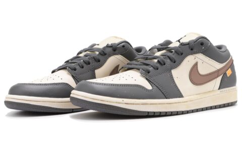 Jordan Air Jordan 1 Low top Vintage Basketball Shoes Unisex Gray