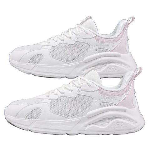 361° Slip Resistant And Breathable Low top Sprint Running Shoes Women’s White Pink