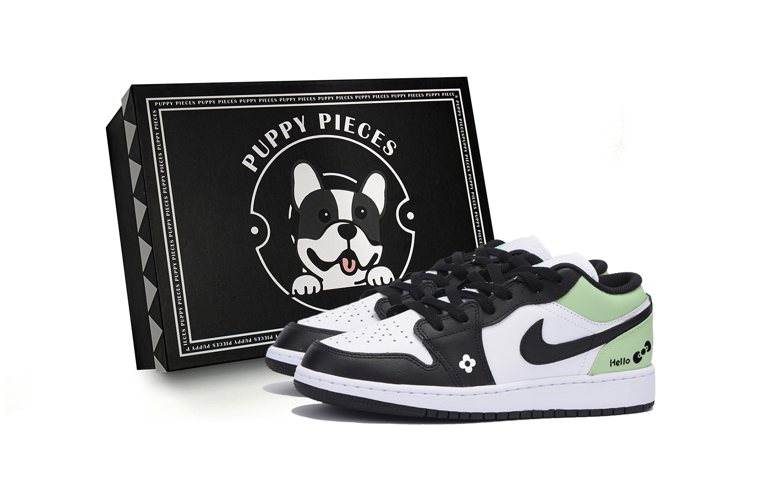 Jordan Air Jordan 1 Sweet, Cool, And Vintage, Special Shoe Box Low top Vintage Basketball Shoes Men's White Green