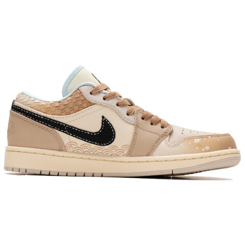 Jordan Air Jordan 1 Abrasion Resistant Abrasion Resistant Low top Vintage Basketball Shoes Women’s Beige Brown