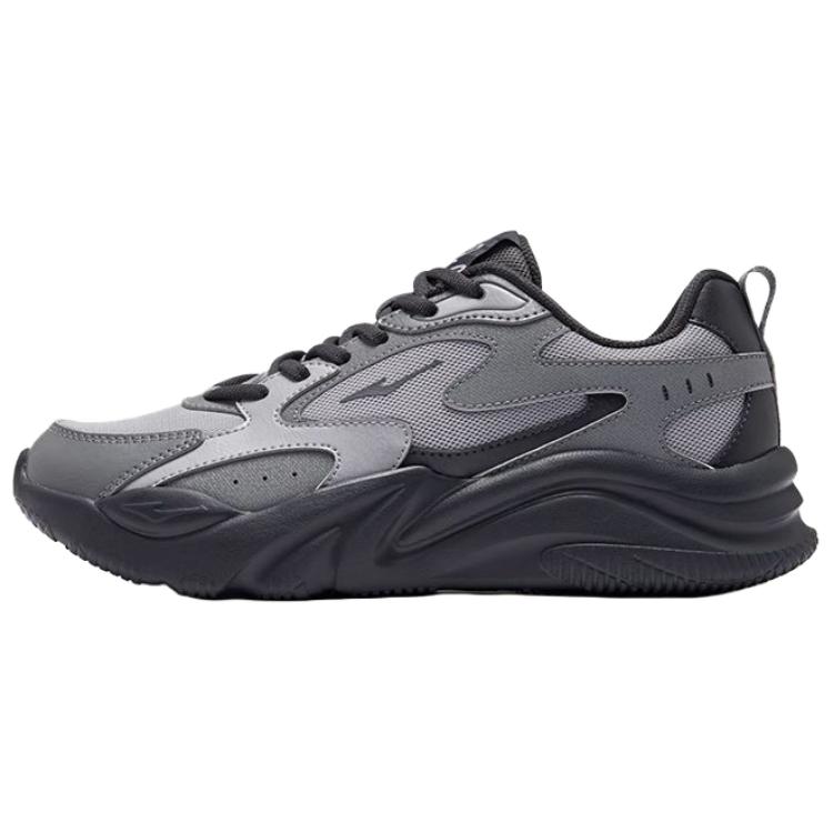 Erke Abrasion Resistant Slip Resistant Low top Casual Training Running Shoes Men’s Black Gray