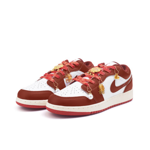 Jordan Air Jordan 1 Slip Resistant Abrasion Resistant Low top Vintage Basketball Shoes Women’s Red