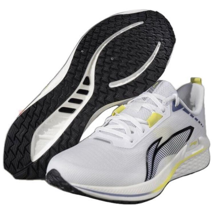 Li Ning Slip Resistant Abrasion Resistant Slip Resistant Abrasion Resistant Low top Running Shoes Men’s Gray Yellow