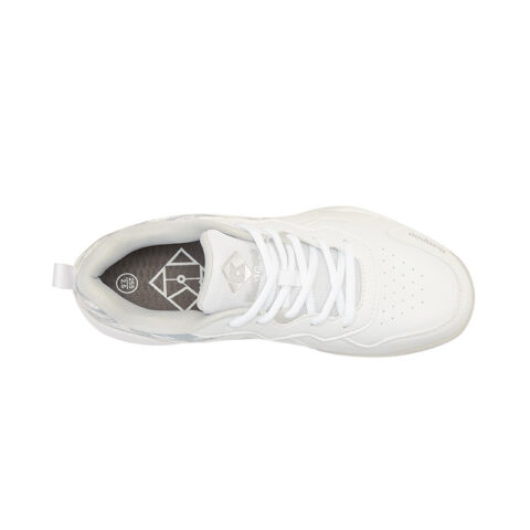 KUMPOO Cushioning Slip Resistant Breathable Low top Badminton Shoes Unisex White Silver