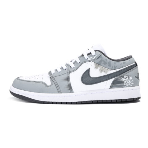 Jordan Air Jordan 1 Abrasion Resistant Abrasion Resistant Low top Vintage Basketball Shoes Unisex Gray