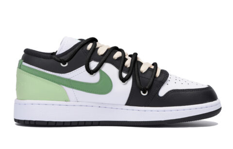 Jordan Air Jordan 1 Slip Resistant Abrasion Resistant Low top Vintage Basketball Shoes Men’s Black Green