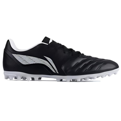 Li Ning MG Multi Ground Natural Grass Synthetic Leather Cushioning, Wear Resistant Soccer Shoes Unisex Black