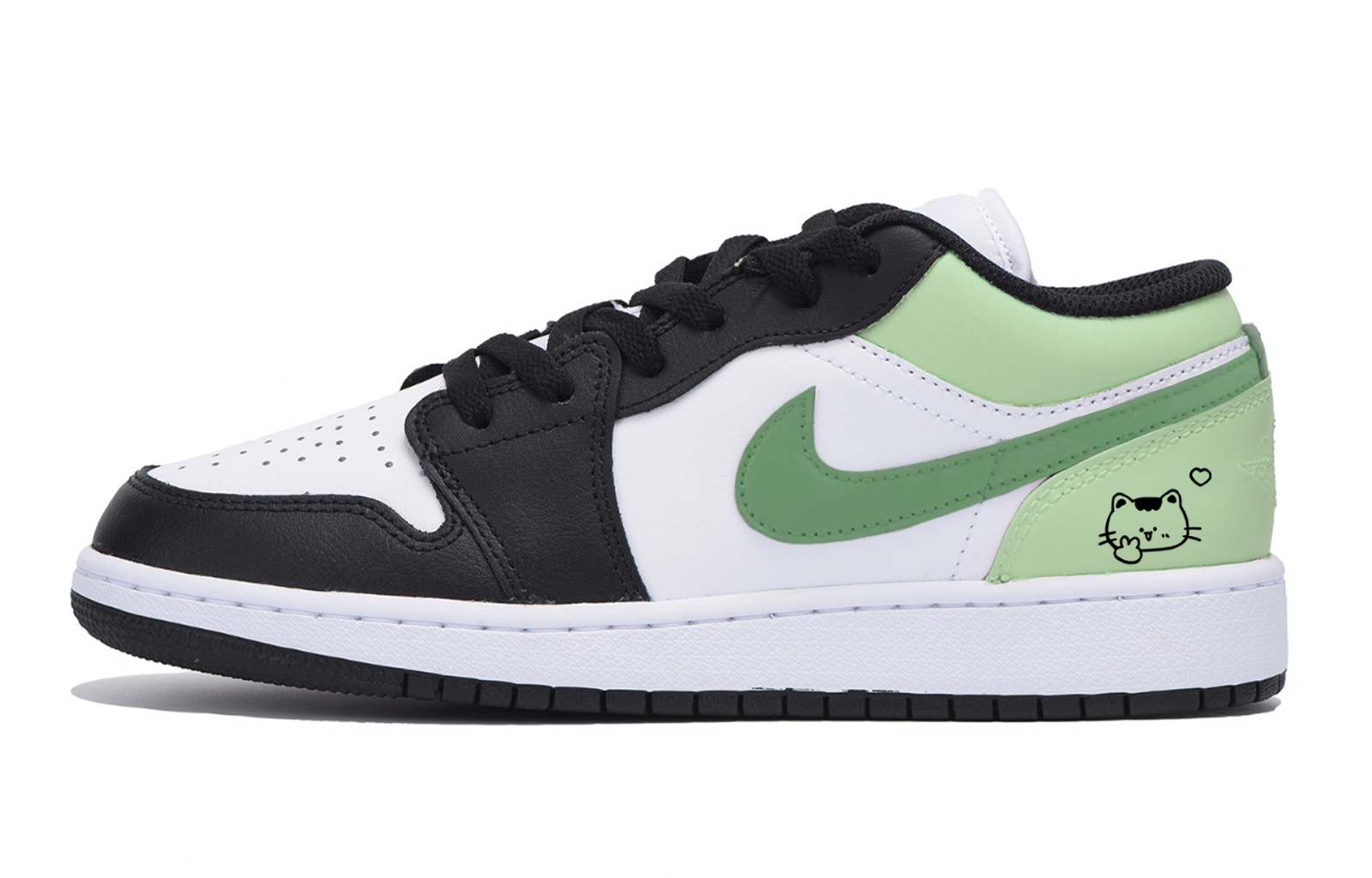 Jordan Air Jordan 1 Abrasion Resistant Low top Vintage Basketball Shoes Men’s Black Green