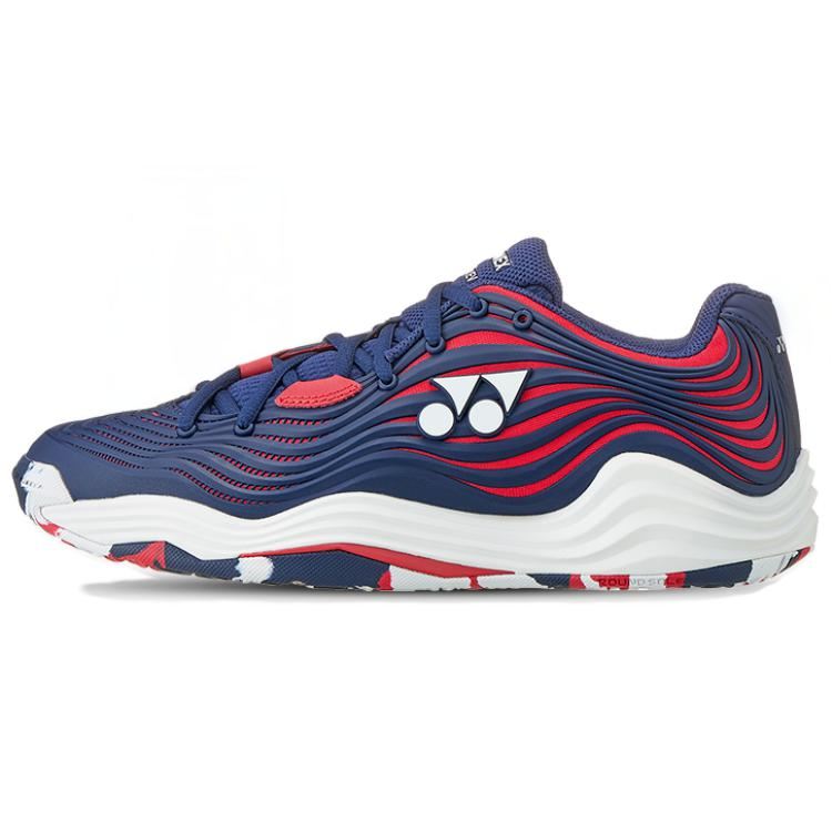 YONEX Slip Resistant Abrasion Resistant Low top Tennis Shoes Unisex Navy Blue Red