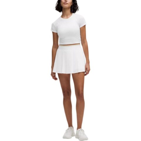 Lululemon VarsitySwift Tennis Bottom Women’s White/Champagne Lurex
